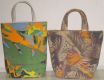 Colorful Printed Jute Totes.